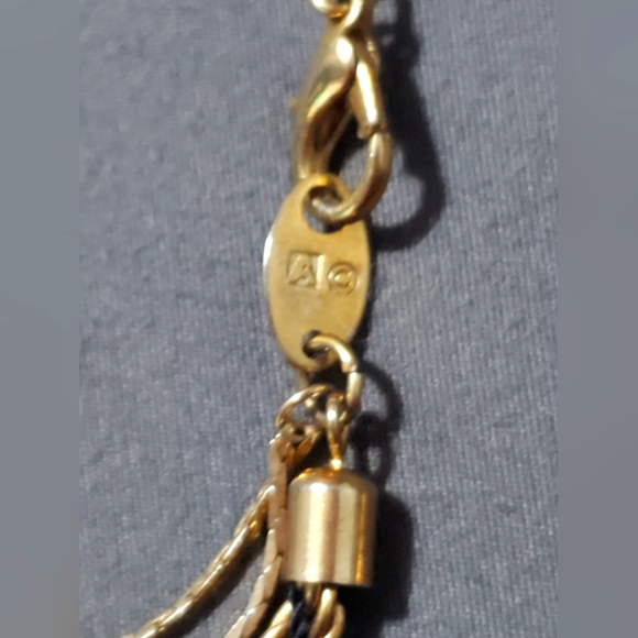 Multi-Layer, Blue and Gold Necklace - Picture 3 of 5